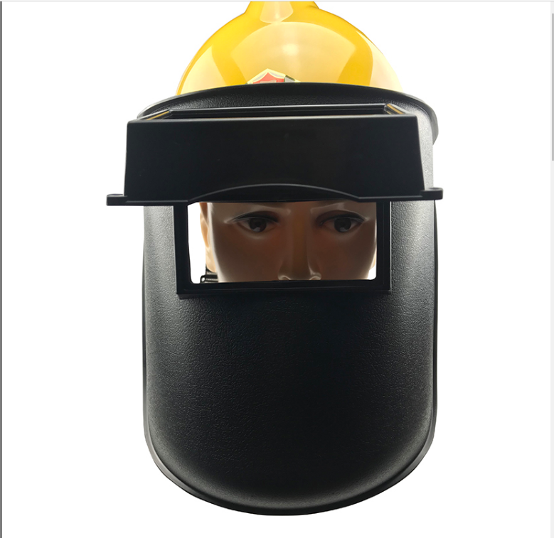 蓝鹰头戴式配安全帽6PA2电焊面罩翻盖式氩弧焊气焊防烫隔热防火花