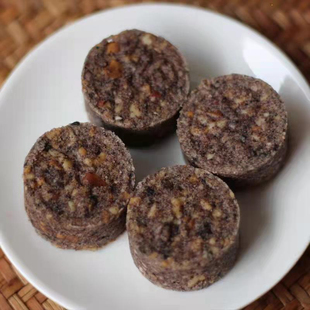 广东翁源竹筒饼客家米饼猪屎饼自制白糯米芝麻炒黑米饼花生饼700g