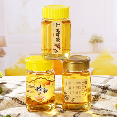 包邮加厚无铅500g1000g大小八角蜂蜜瓶含盖1斤2斤装玻璃瓶储物罐