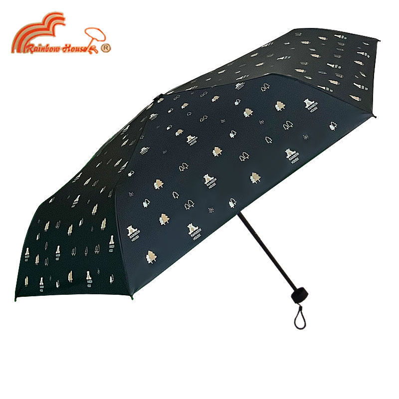 十年老店台湾彩虹屋黑胶超强防晒50防紫外线遮阳伞晴雨超轻太阳伞