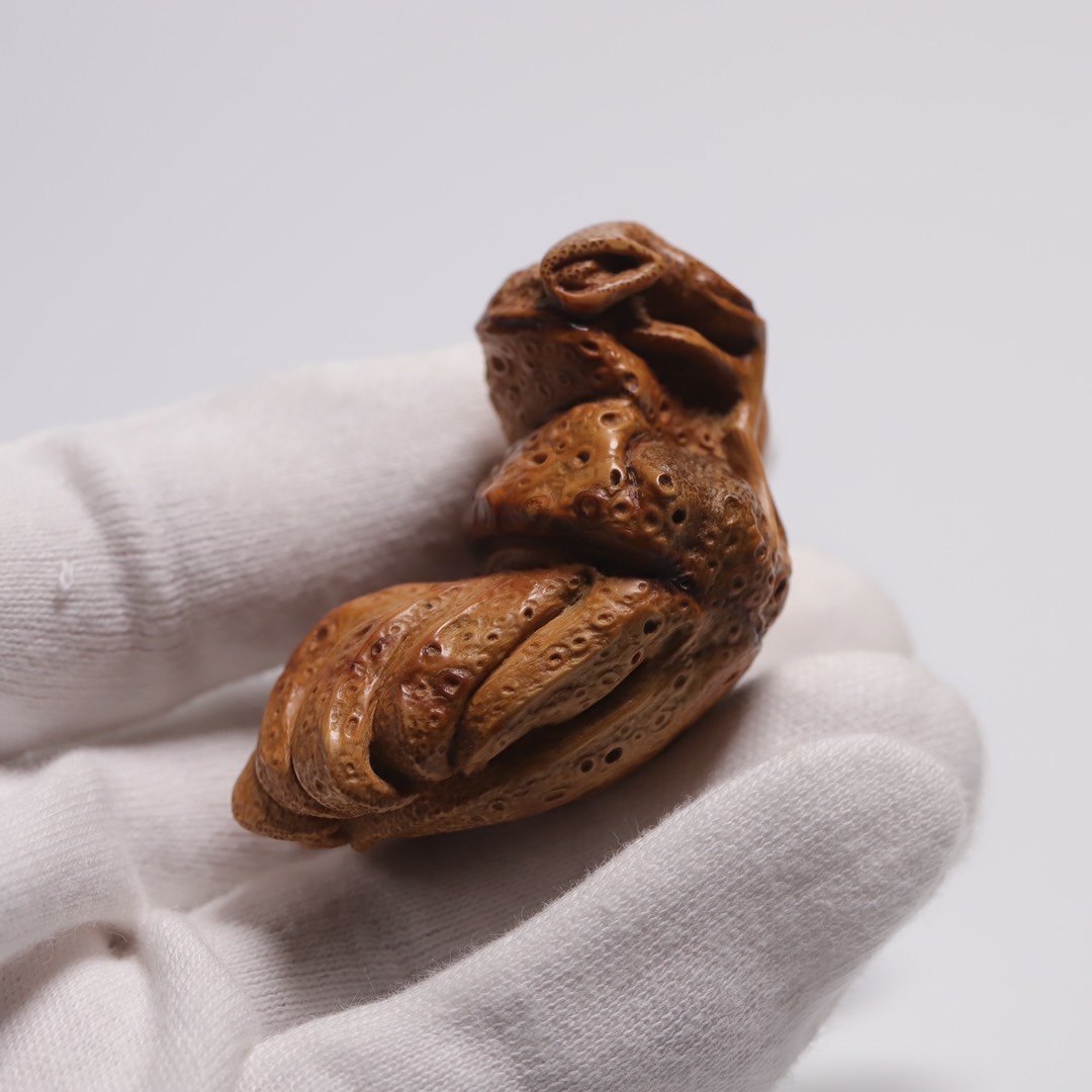 山宁竹舍 大师杨国强精工手作竹雕佛手柑把件