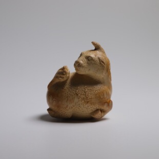 山宁竹舍 齐东精工手作竹根雕飞马把件