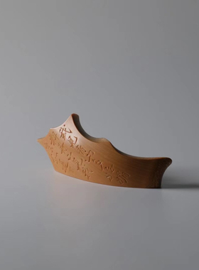 山宁竹舍 清水竹器 高稳扬墨稿 良君竹刻 玉竹山子搁置笔架把件