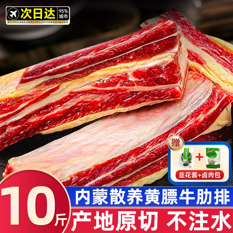 牛肋排原切内蒙古黄膘牛排骨牛肋条新鲜冷冻带肉牛仔骨生牛肉生鲜