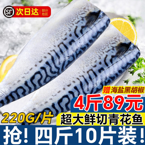青花鱼青花鱼片半成品日式盐渍新鲜烤青占鱼非挪威进口商用冷冻