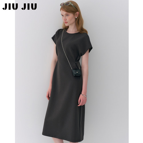 JIUJIU懒人救星！设计感显瘦收腰包包连衣裙女夏季气质百搭长裙