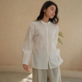 朵朵可可25春夏季 女打底上衣衬衣格子束脚长裤 新款 纯棉白色长袖