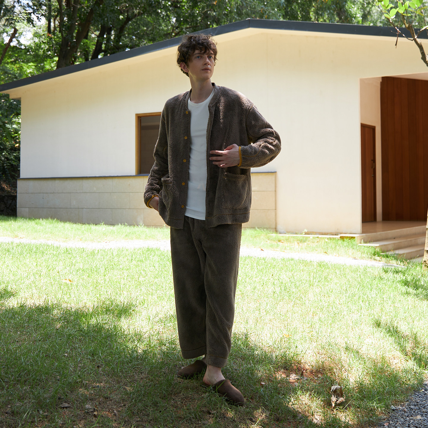 柔软双面绒 加厚保暖 休闲开衫珊瑚绒男士家居服套装 朵朵可可,女士内衣/男士内衣/家居服,睡衣/家居服套装,淘宝优惠券,粉丝福利购,淘宝优惠卷