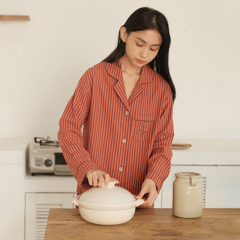 朵朵可可女纯棉条纹家居服