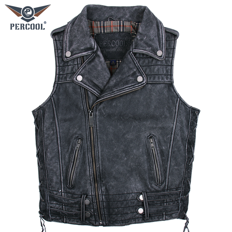 摩托车骑行机车服真皮马甲