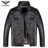 欧美休闲真皮皮衣中年男式 进口头层纯牛皮皮夹克秋冬大码 皮外套厚