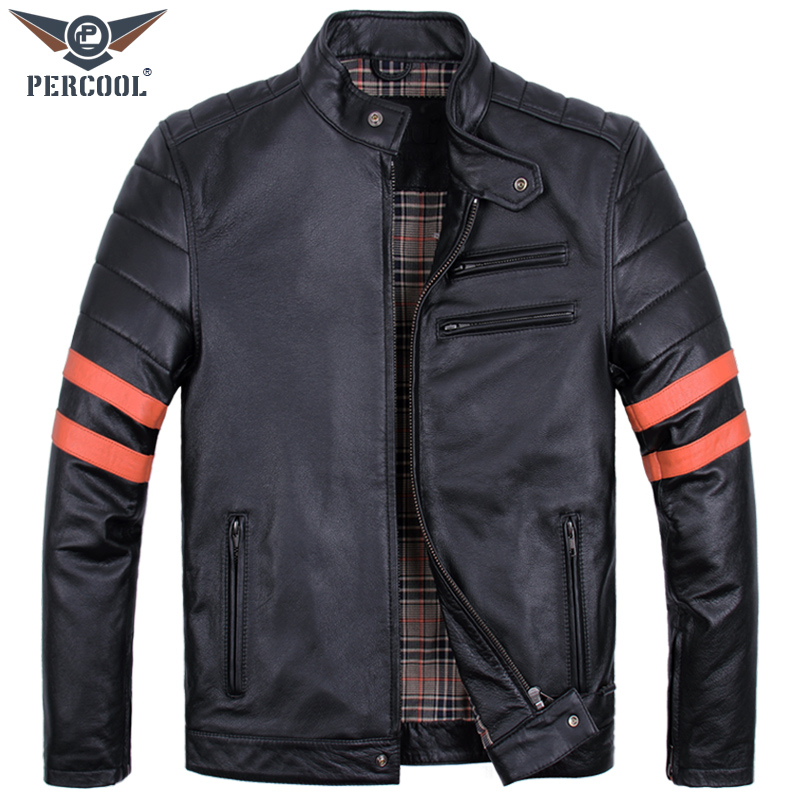 断码清仓真皮皮衣青年男士修身短款机车皮夹克立领单皮时尚外套潮