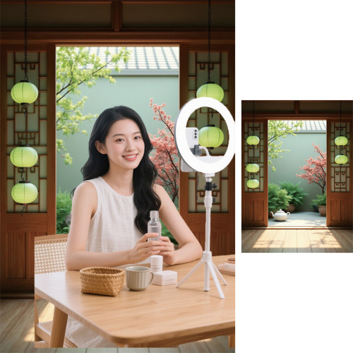 新中式情感口播直播背景布