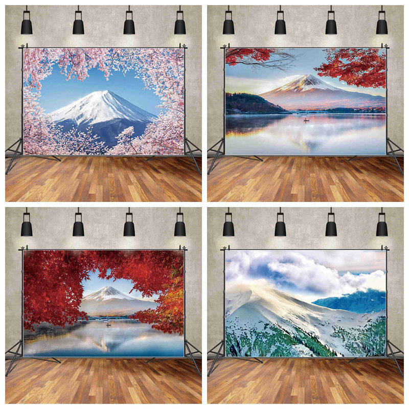 樱花富士山背景布ins风景宿舍