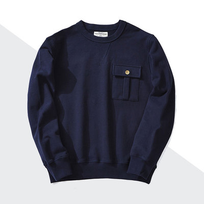 抓绒全棉毛圈立体口袋套头卫衣