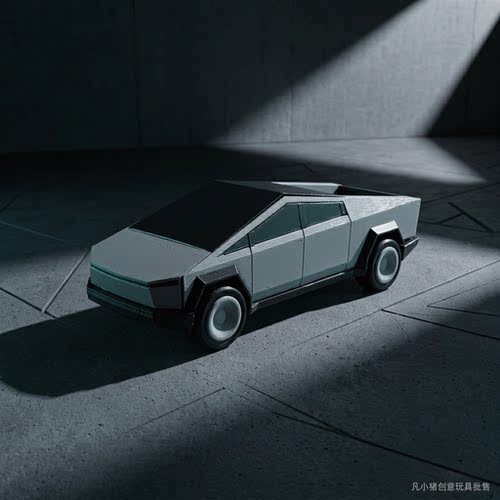 赛博风棱角越野皮卡3D打印模型科幻硬派载具桌面摆件手工成品玩具