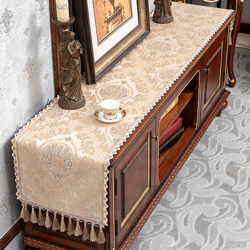 欧式桌布电视机柜茶几布艺套罩盖布长方形防尘垫餐桌台布桌面桌旗