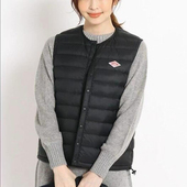 日系新品 danton简约百搭纯色绗棉拉链羽绒马甲百搭叠穿上衣女