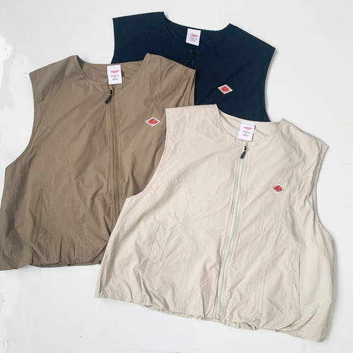 日系新品danton胸前刺绣图案无袖马甲叠穿上衣女