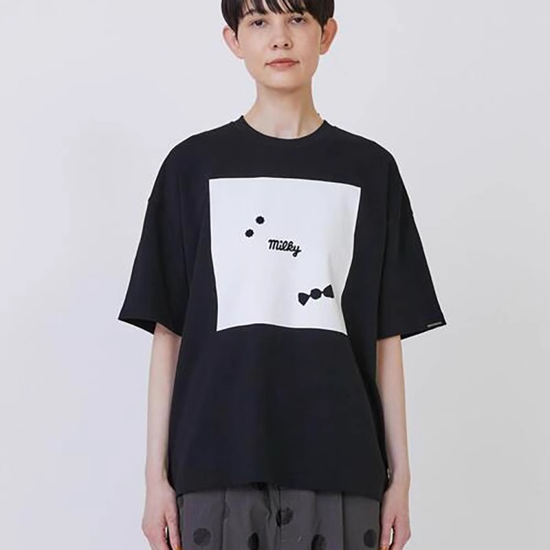 张晓沫日系25夏新品前后字母糖果印花短袖T恤百搭上衣女