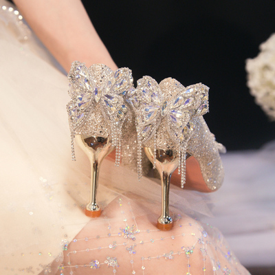 秀禾礼服金色婚鞋新娘鞋高级感~~