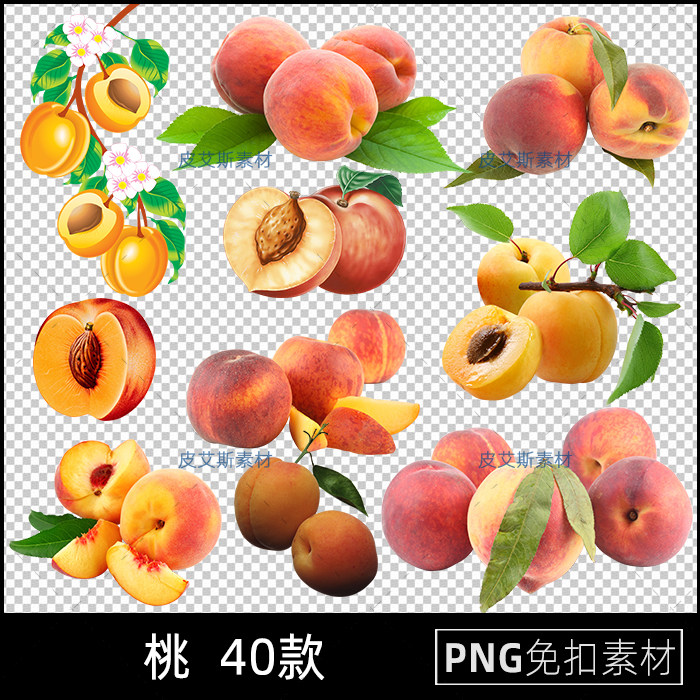 桃子png免抠水蜜桃水果海报图片插图插画PS设计素材