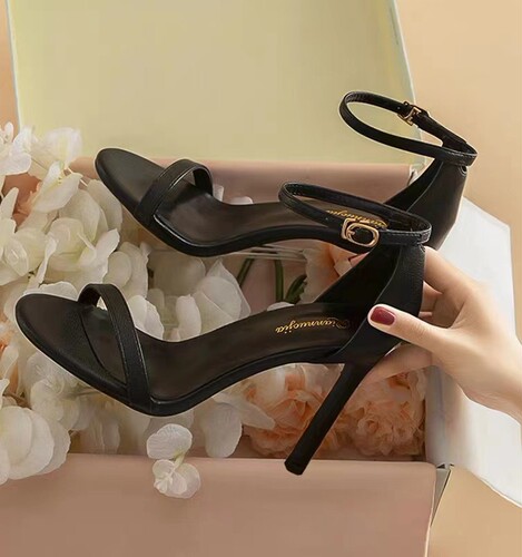 纯皮真皮性感高跟凉鞋女