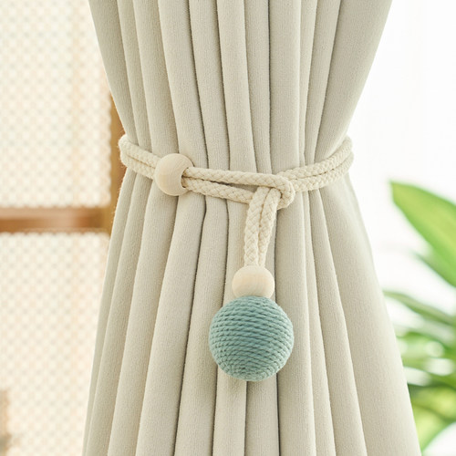 简约奶油风可调节窗帘绑带一对