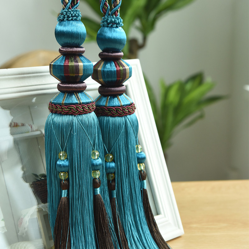 宝泽欧式窗帘绑带挂球流苏吊坠