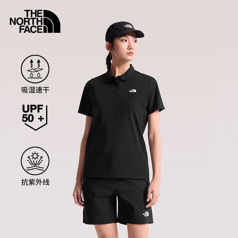 北面POLO衫短袖女款26春夏新款防晒速干T恤户外运动透气半袖 8CYZ