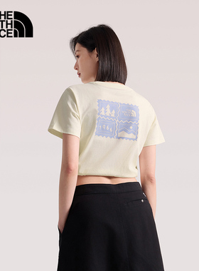 北面短袖女26春夏新款TheNorthFace户外休闲透气圆领棉质T恤 8JSN