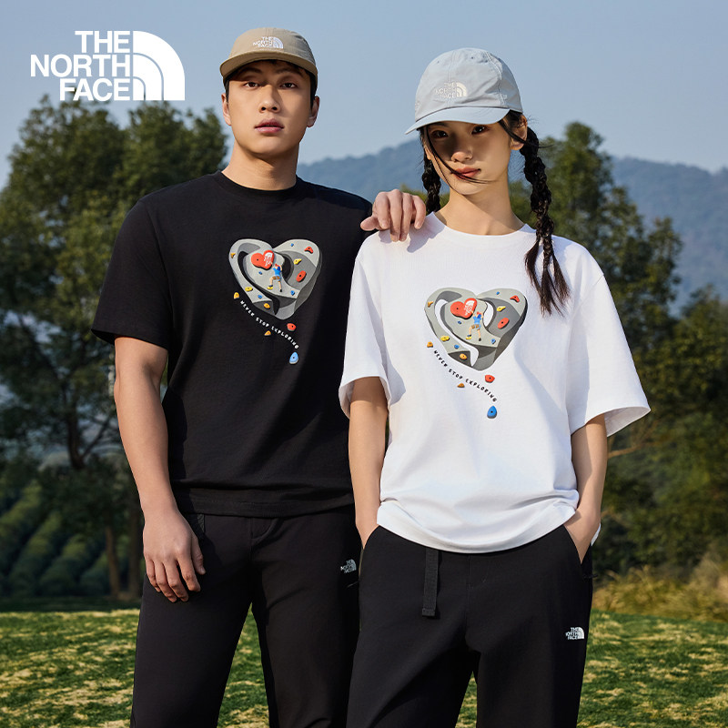 北面短袖T恤男女情侣26春夏新款印花舒适透气户外休闲棉短袖|8GW1