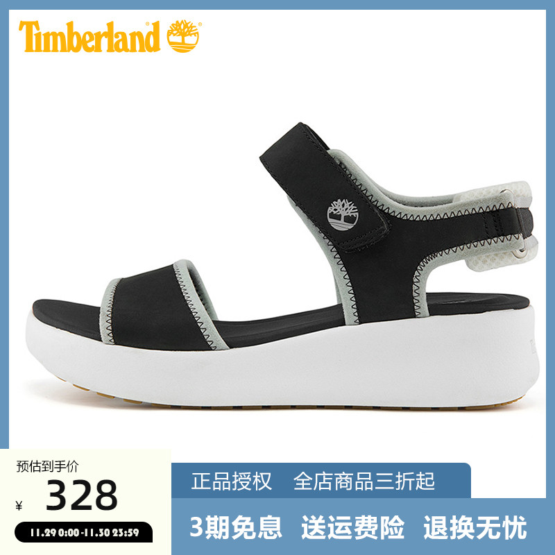 Timberland添柏岚夏季凉鞋女运动魔术贴厚底户外休闲鞋舒适A23AM