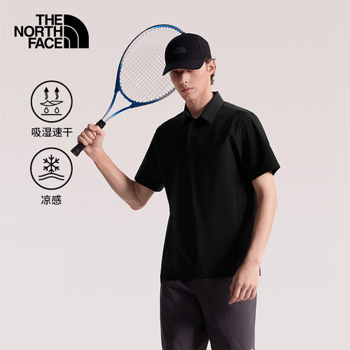 北面速干POLO衫男春夏新款
