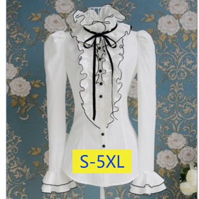 时尚洋气荷叶边蝴蝶结衬衫