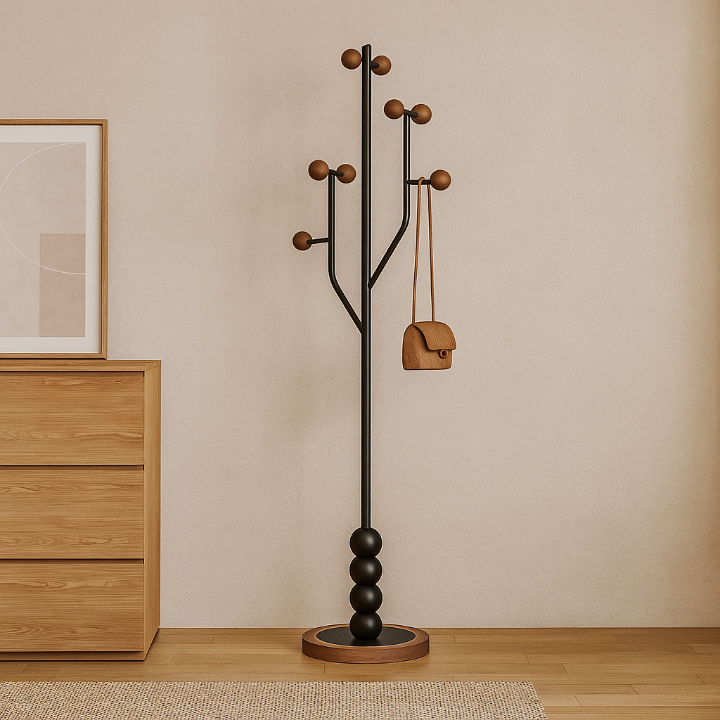 中古风实木衣帽架落地挂衣架