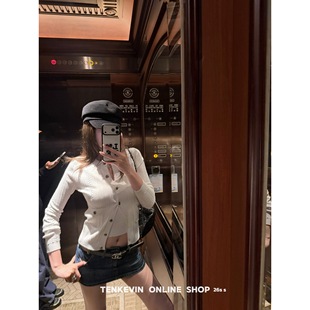 十一石 修身显瘦针织开衫短款内搭吊带背心女时尚两件套夏外穿II