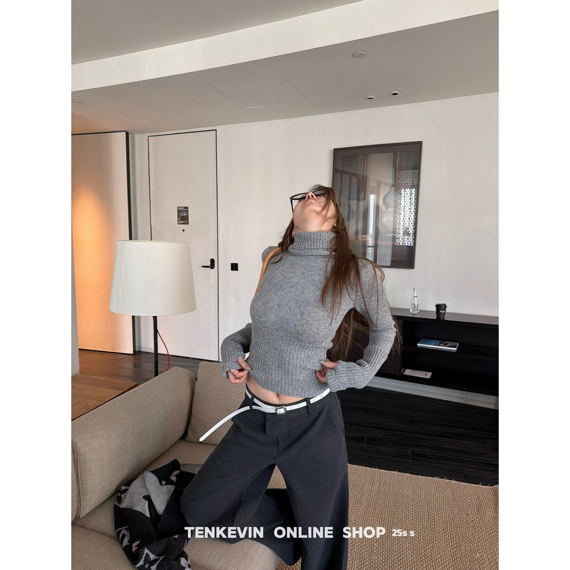 十一石 灰色特调!高领毛衣针织衫女收腰显瘦长袖短款上衣打底衫,女装/女士精品,毛衣,淘宝优惠券,粉丝福利购,淘宝优惠卷