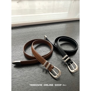 饰皮带II 两色复古简约设计真皮腰带女高级百搭装 十一石 人气单品