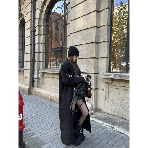 暖冬高级感长款毛呢大衣