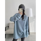 中长款 洋气休闲宽松设计感德绒保暖外套 女2026新款 圆领打底衫 长袖