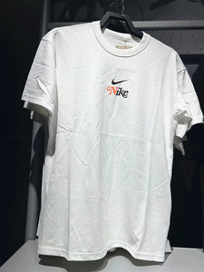Nike耐克短袖2024年夏季男子圆领运动休闲印花纯棉T恤HM4454-100