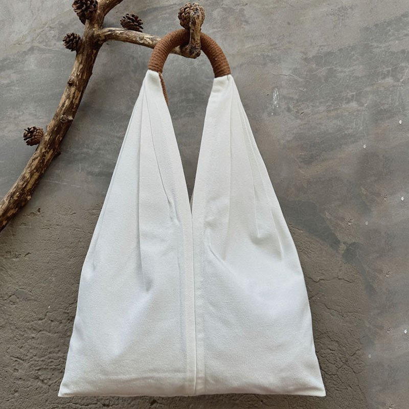 纯色漂漆包法式复古布帆布包、