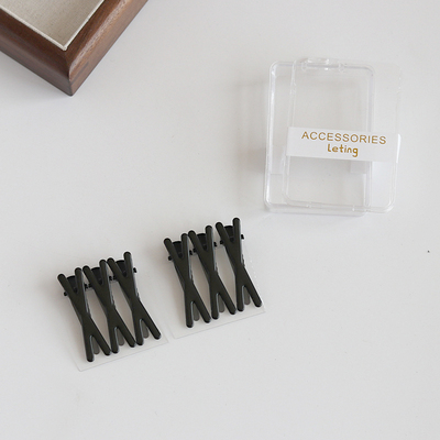 子紫边夹亚克力日韩黑色发饰