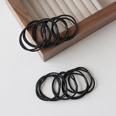 黑头绳日常耐用高弹力皮筋发圈扎发发绳10条装 高级感基础皮套头绳