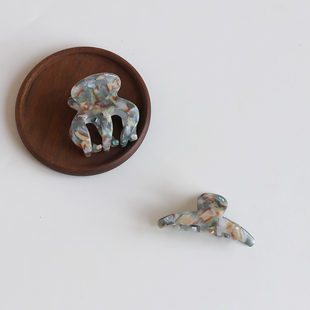 复古清雅醋酸半夹浪漫晕染花纹后脑勺公主头盘发抓夹懒人发夹顶夹