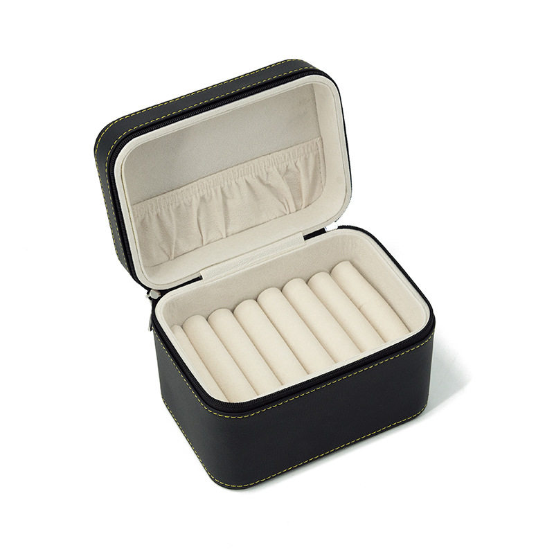 pu皮纯色高档多色贴皮工艺七位手镯收纳盒 便捷手镯收纳箱