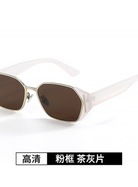 小红书同款粗框防晒太阳镜女欧美辣妹时髦感圆脸显瘦防紫外线墨镜