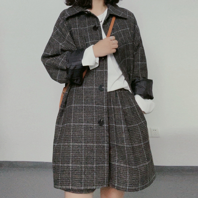 SUIN格子显瘦宽松文艺小个子款