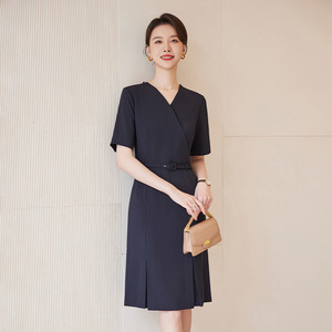 诗璐雅夏季短袖通勤职业女装高级感修身经理工作服气质西装连衣裙